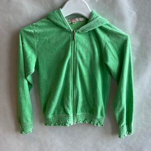 ORIGINAL Juicy Couture Green Terry Cloth Zip-Up Size 8